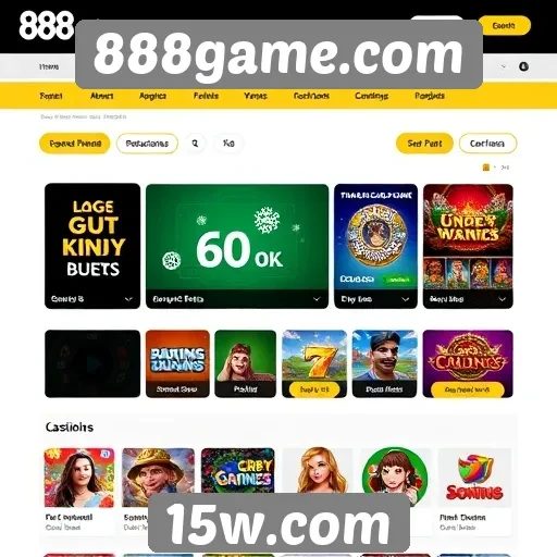 Interface do usuário do 888game.com é intuitiva e moderna